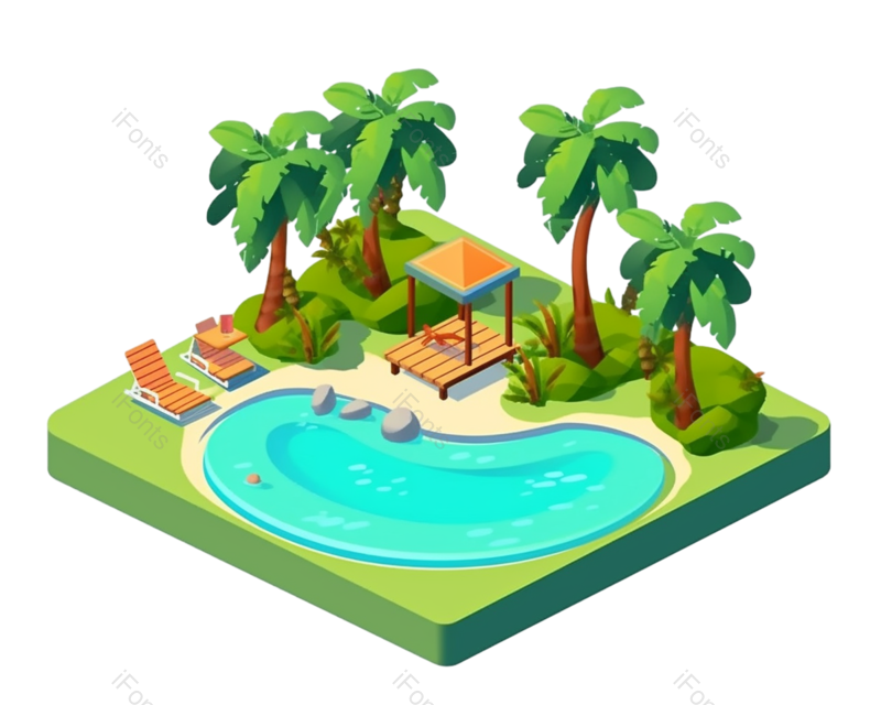 夏天图片,海洋元素,度假PNG,椅子免抠素材